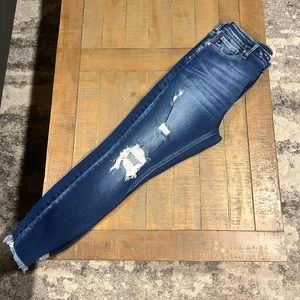 KanCan™ High Rise Curvy Dark Destructed Skinny Jean